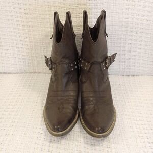 Very Volatile Leather Cowboy Western Women's Leather Boot Size 6.5